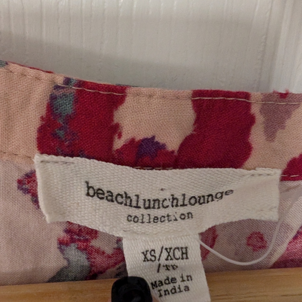 Beachlunchlounge Long-sleeve Tiered Mini Dress purple, And Red Print Size XS - Picture 5 of 7